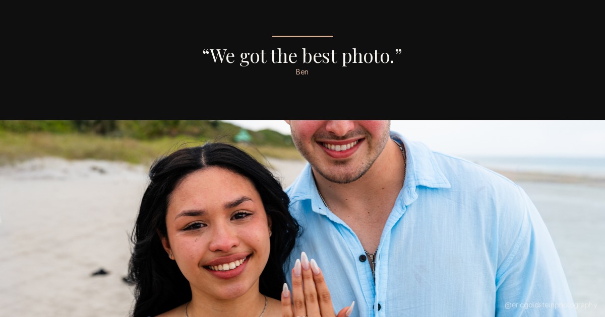 Engagement photo in Boca Raton, couple at golden hour