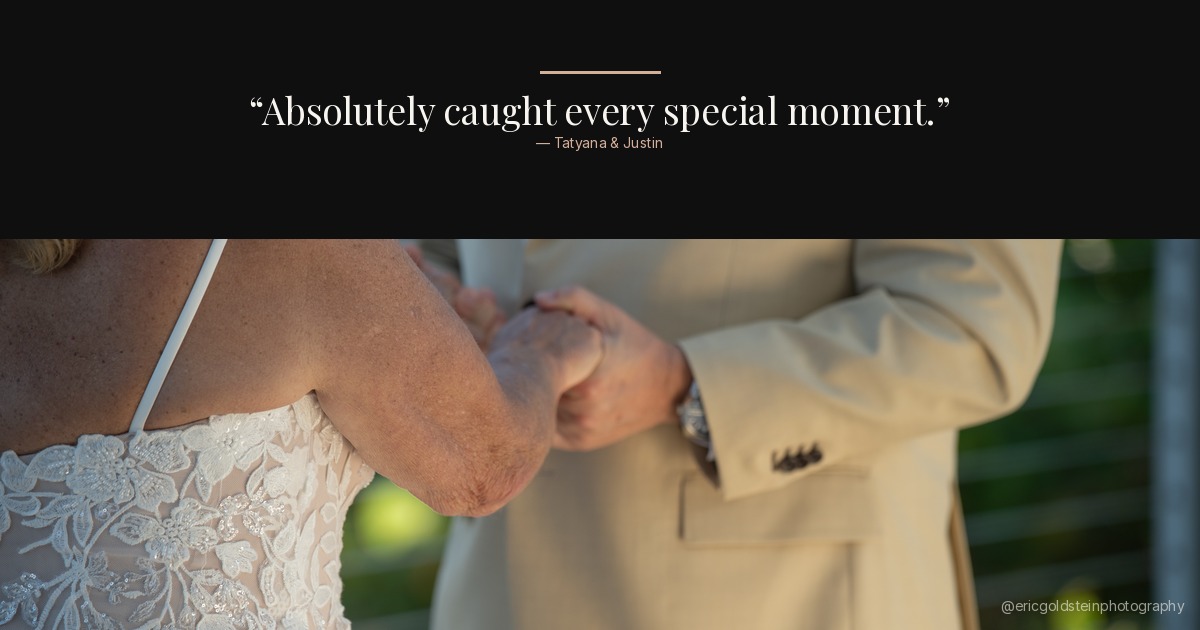 Backyard wedding ceremony in South Florida, couple at the altar, natural setting