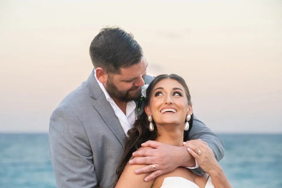 Engagement photo in Jupiter, FL, couple at golden hour