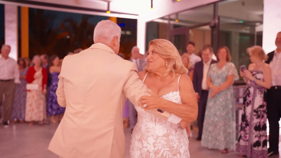 Reception at The Oceanic, first dance in the warm oceanfront interior