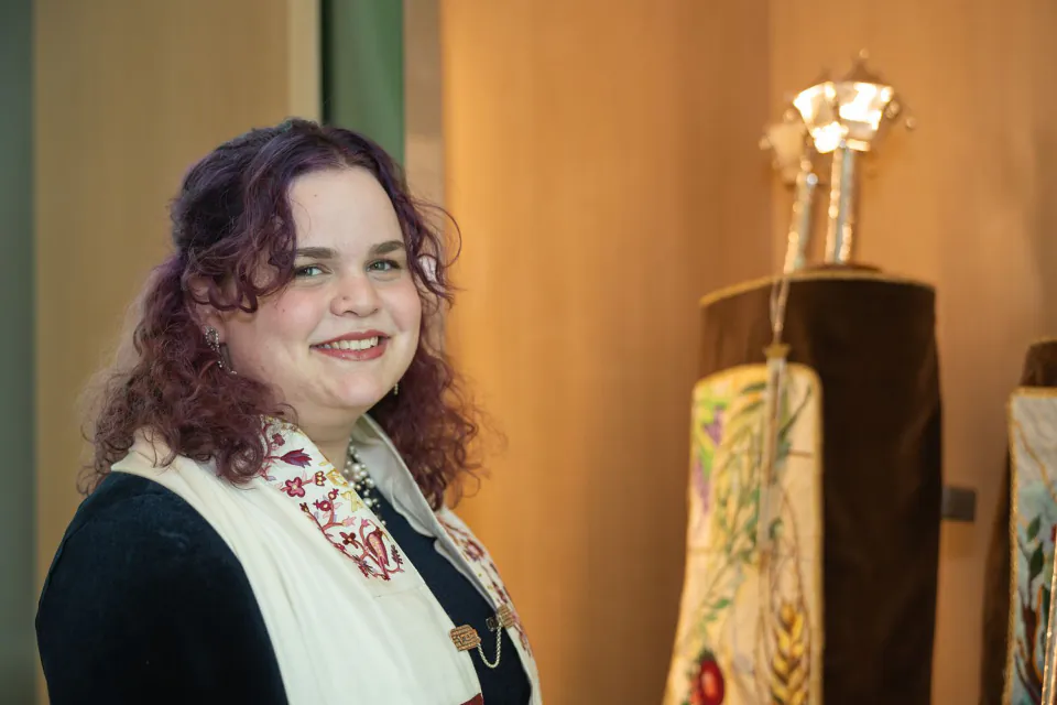 Bat mitzvah with Torah ark