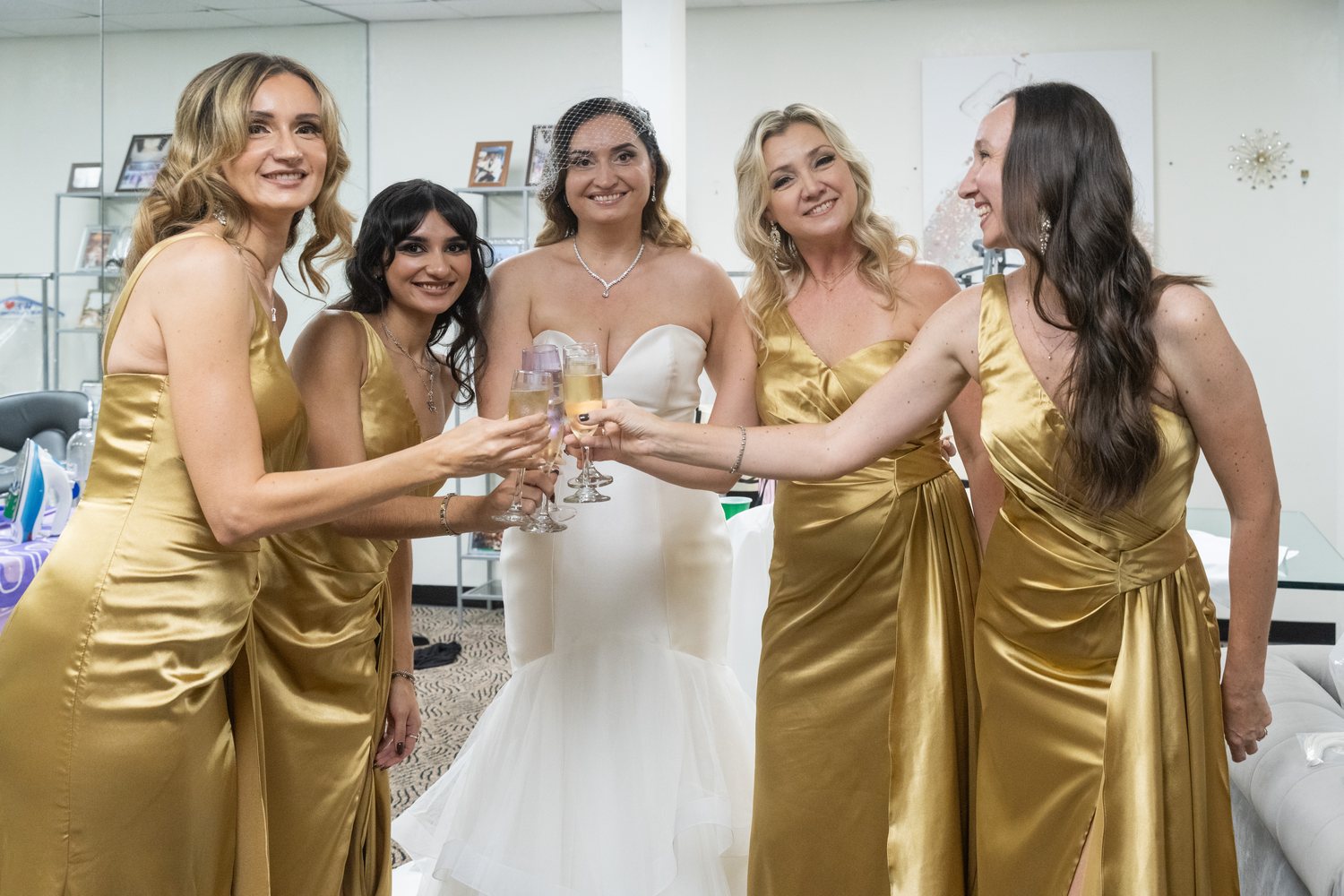 Bridesmaids toast bride wedding South Florida